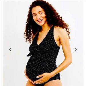 Motherhood maternity polka dot one piece swimsuit